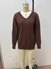 European Casual V-Neck Pullover for Women - 2025 Autumn/Winter Collection