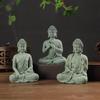 Green Sandstone Buddha Statue: Zen Decor for Home and Garden