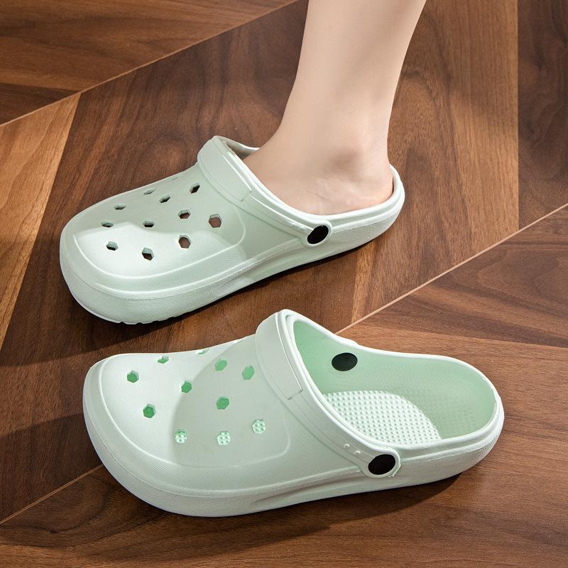 Unisex Summer Lightweight Non-slip Beach Sandals, Two-Wear Closed-Toe, Breathable Dual-Color Slippers