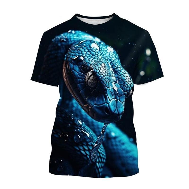 3D Printed Snake Flower T-Shirt For Kids Cool Animal Pattern Tees Summer Street Short Sleeve Tops Boys Girl T Shirts