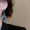 Silver Needle Zircon Water Drop Feather Stud Earrings: Luxury Retro Fashion for Women