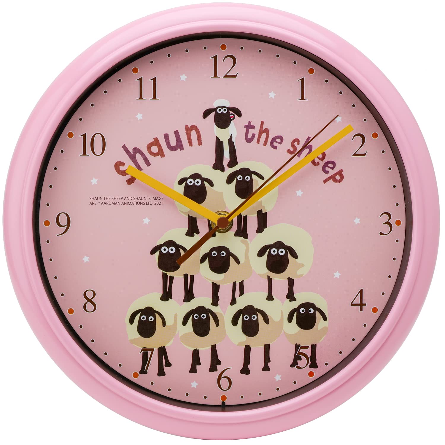 

ALIAS Shaun the Sheep Wall Continuous Second 26cm Clock, Analog, Silent, Hand, WC21009SS, Pink, розовый