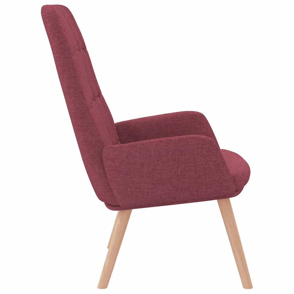Fabric Relaxing Armchair Burgundy