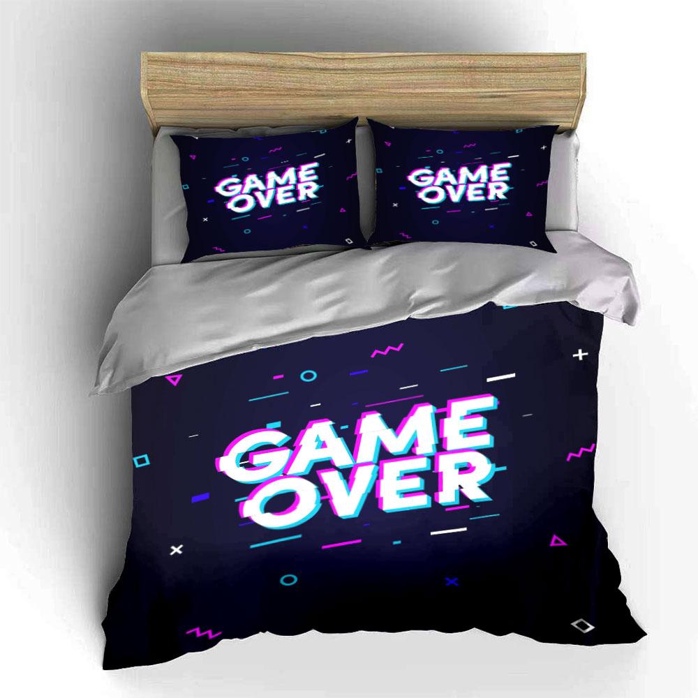 Gaming Room Decor Three-Piece Multiple Sizes Kid'S And Adults' Bedroom Exquisite 3Pc Bedding Set, Gift