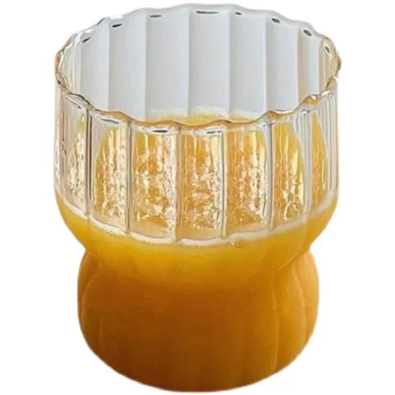 

High End Korean Coffee Cup Chubby and Chubby Glass Cup Heat Resistant Water Cup Breakfast Milk Cup Latte Cup Ice Cream Mug New 300ml