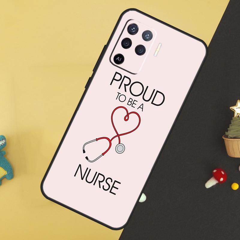 Cartoon Doctor Nurse Case For Oppo A58 A78 A98 A18 A38 A74 A94 A54 A15 A17 A57 A6 A5 Pro A16 A76 A96 A40 A60 A80