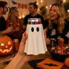 Spooky Jar Cooler Halloween Ghost Can Holder, Figurine Drink Reusable Flexible Holder Sleeve, for Party Slim Standard And Tall Cans Insulated Sleeve