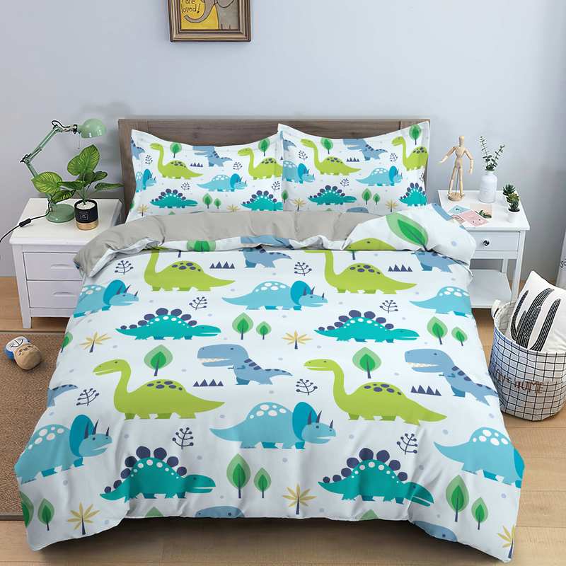 Comforter Cartoon Dinosaur Animal Bedding Set 3D Print Comforter For Kids Girl Boy Bedroom Double Single Size