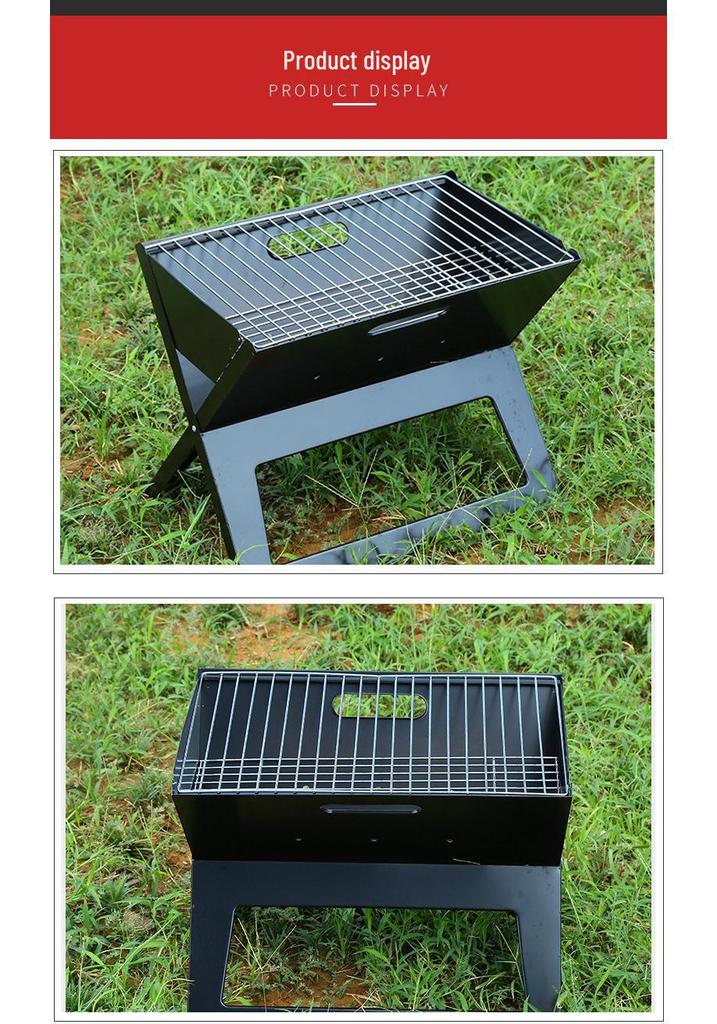 Portable Outdoor Folding Charcoal BBQ Grill and Oven