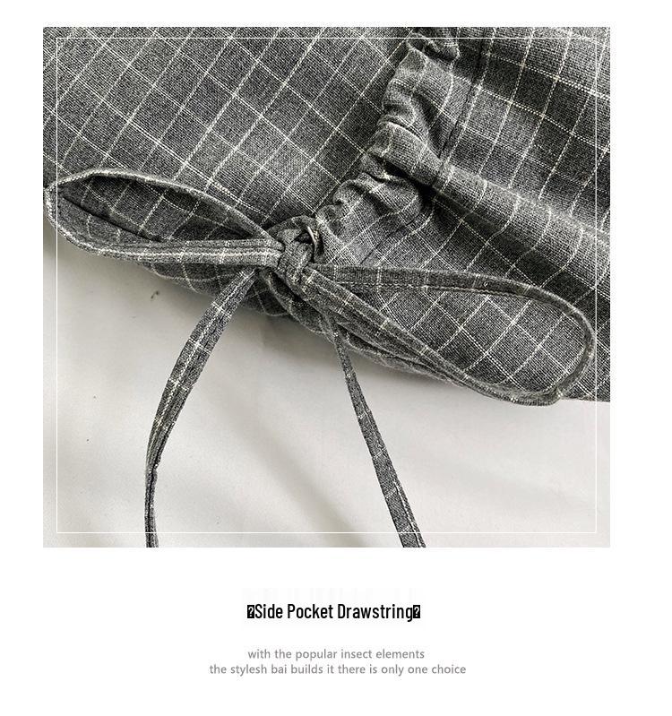 Women's 2025 Korean Style Plaid Canvas Bag - Large Capacity Shoulder & Crossbody Dumpling Bag