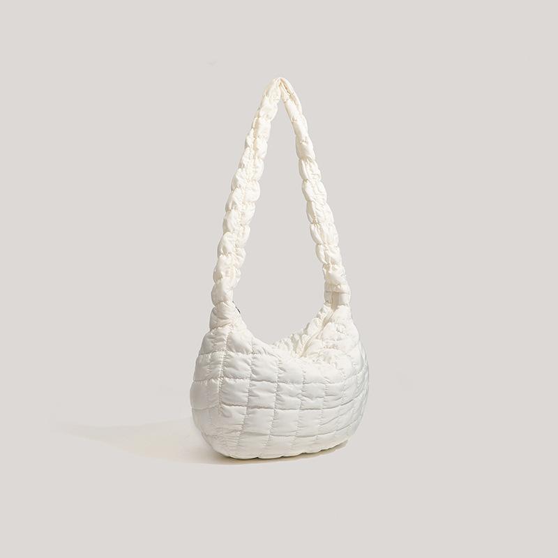 Bag women's new one-shoulder messenger bag cloud pleated bag cotton clothing bag large-capacity one-shoulder underarm bag women's bag