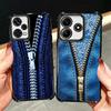 Retro Zipper Jeans Pattern Soft Phone Case For Xiaomi Redmi Note 14 15 Pro Plus 13 12 11S 11T 5G 10 9S 9 Plating Anti-Fall Funda