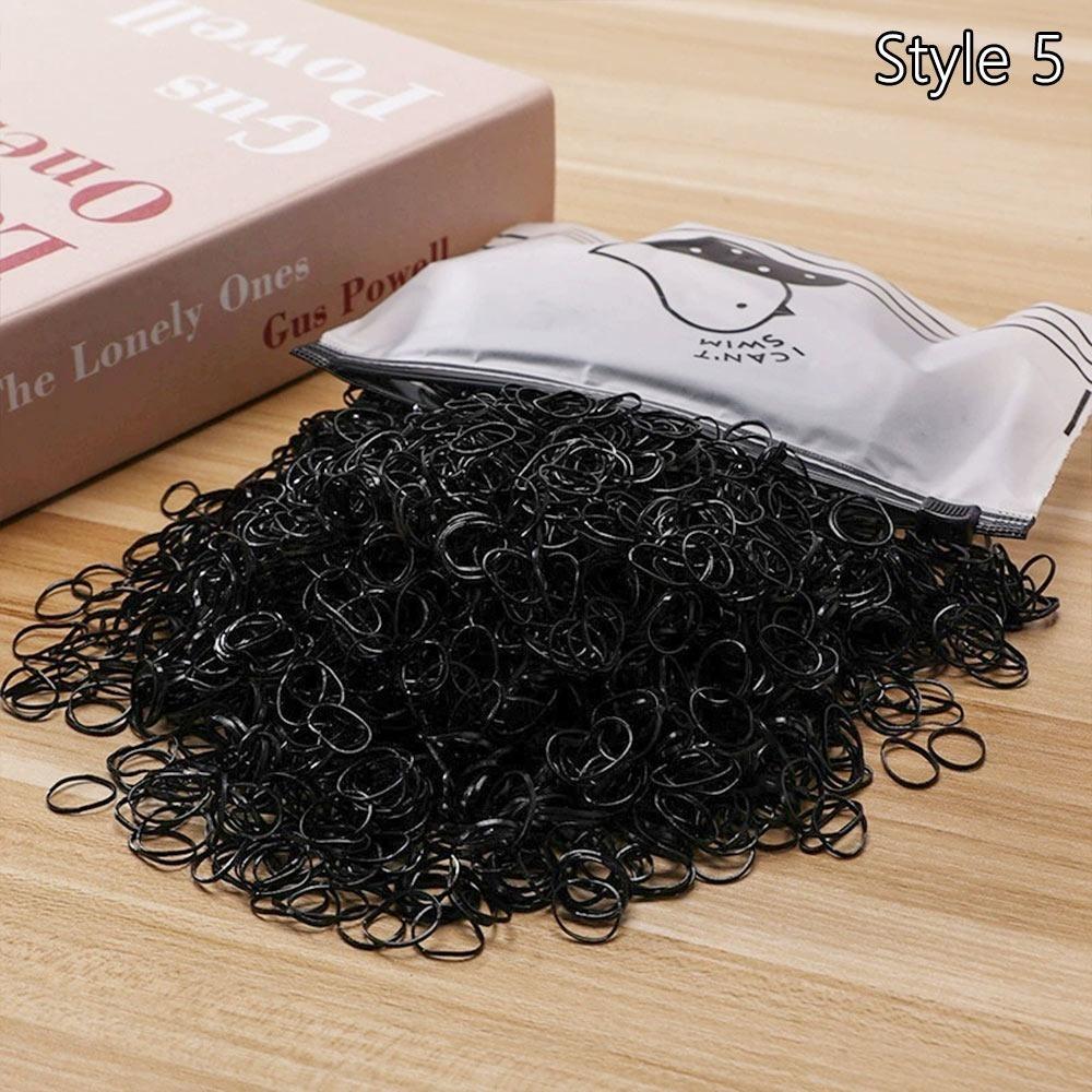 1000Pcs Girls Colourful Disposable Rubber Band Hair Ties Headband Ponytail Holder Bands Kids Hair Styling Tools