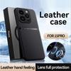 Leather Texture Case For iPhone 16 15 13 14 Pro Max Funda For iPhone 12 11 Pro 15 16 Plus Magnetic Support Phone Cover