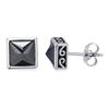 Cool Fashion Square Stone Stud Earrings for Men, Waterproof Stainless Steel Geometric Earrings Gift for Male Boys