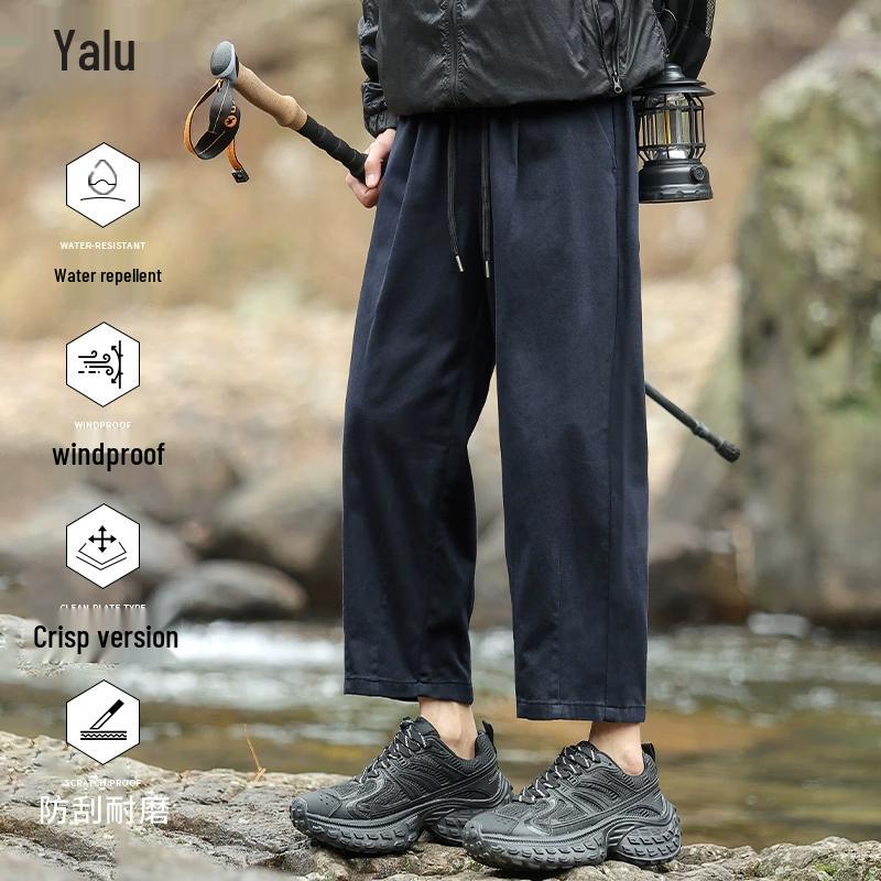Yalu Men s Loose Fit Cropped Cotton Cargo Pants 4XL