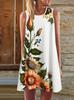 Abstract Floral Print Women's Casual Sleeveless Tank Dress Summer Vacation Casual Attire Fashion Street Wear Y2k Woman Clothing