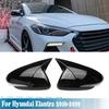 Gloss Black Rear View Side Door Mirror Cover Caps For 2016-2019 Hyundai Elantra