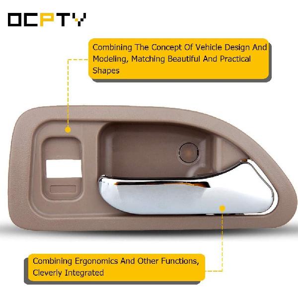 OCPTY Door Handle Interior Rear Passenger Right Side Replacement Fit 1994-1997 for Honda for Accord Inside Door Handle Beige