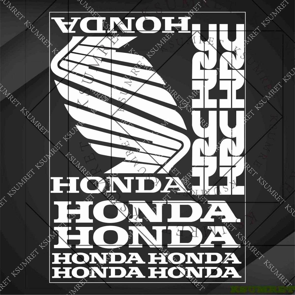 For Honda Motorcycle Sticker Logo Tank Stickers Decals белый