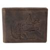 Wallet - AKZENT - Horizontal Format - Genuine Leather - Brown - RFID Protection