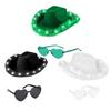 Colorful Frayed Edgs Hat and Illuminated Heart Glasses for Celebration Costume Party Gear Festivals Accessories