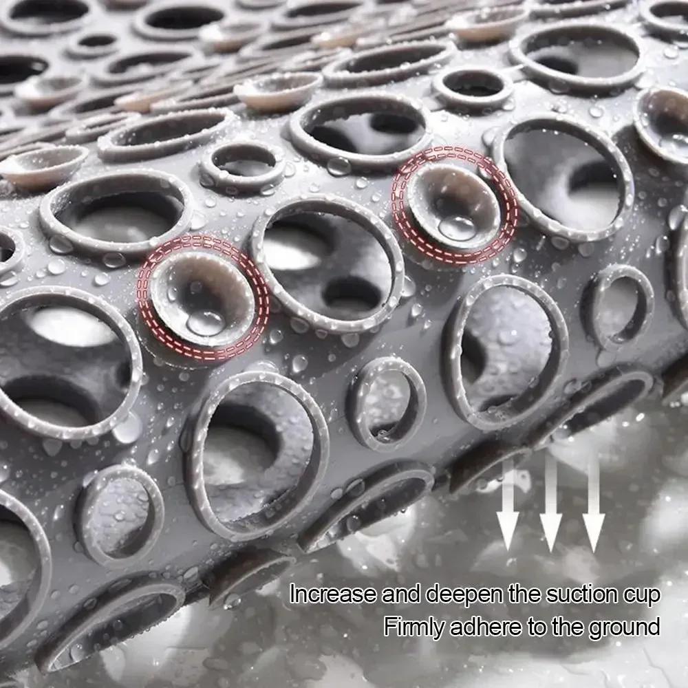Hollow Hydrophobic Thicken Anti Slip Pad Shower Bath Mat Antibacterial Suction Cup Bathroom Rug Massage Pad Bathroom Accessories