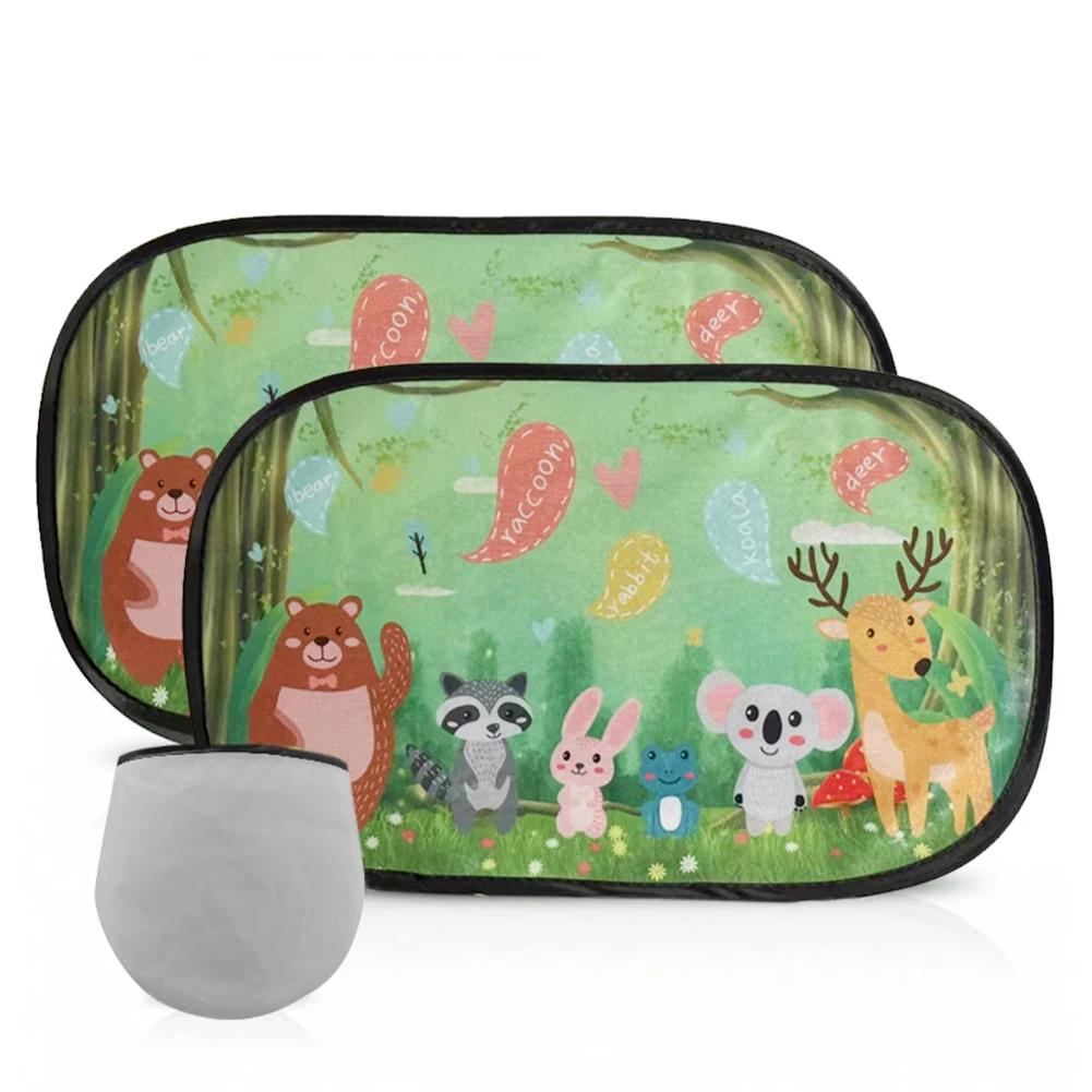 2 Adet Saklama Çantalı Araba Güneşliği Yan Cam Ön Cam Tavan Camı Karikatür Çocuklar Yetişkinler İçin Vantuzlu Güneşlik Güneş Siperliği