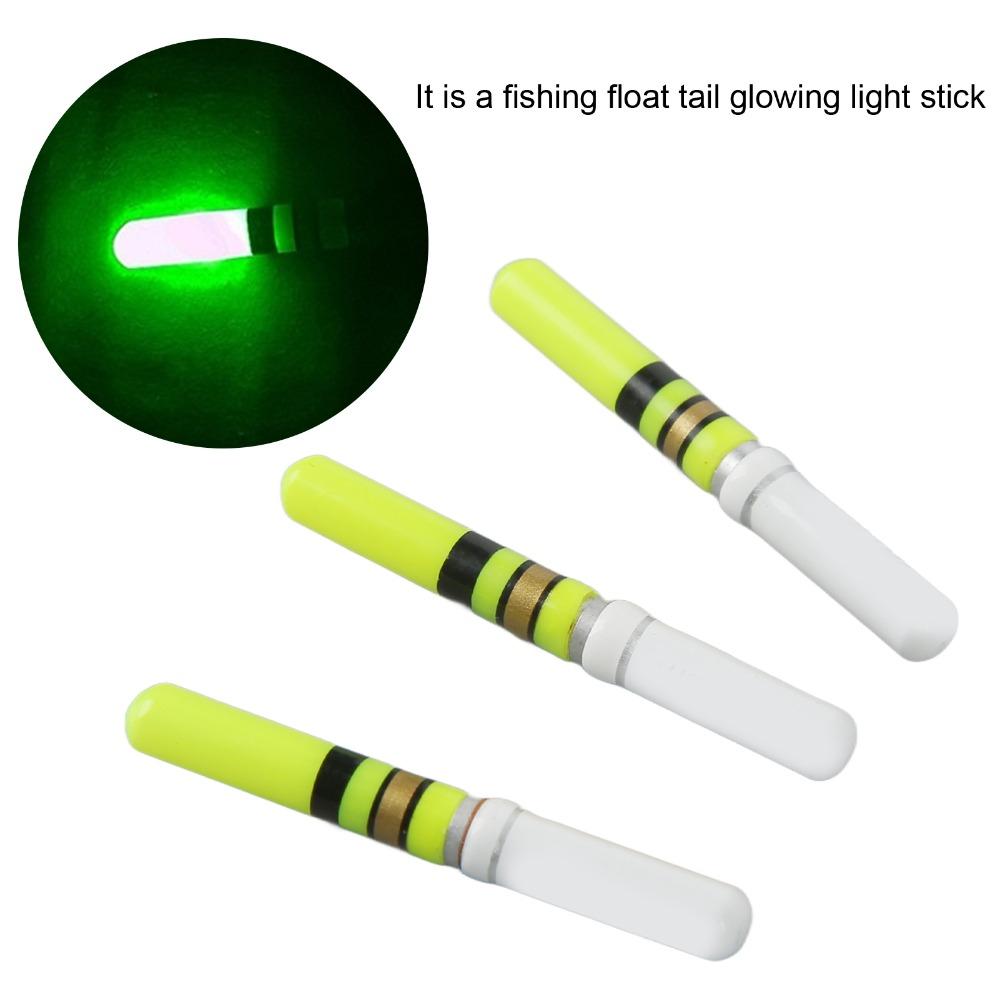 6PCS LED Fishing Float Lights Cylindrical Luminous Fishing Floats 4*0.5cm Red Green Fishing Glow Sticks Freshwater Fishing