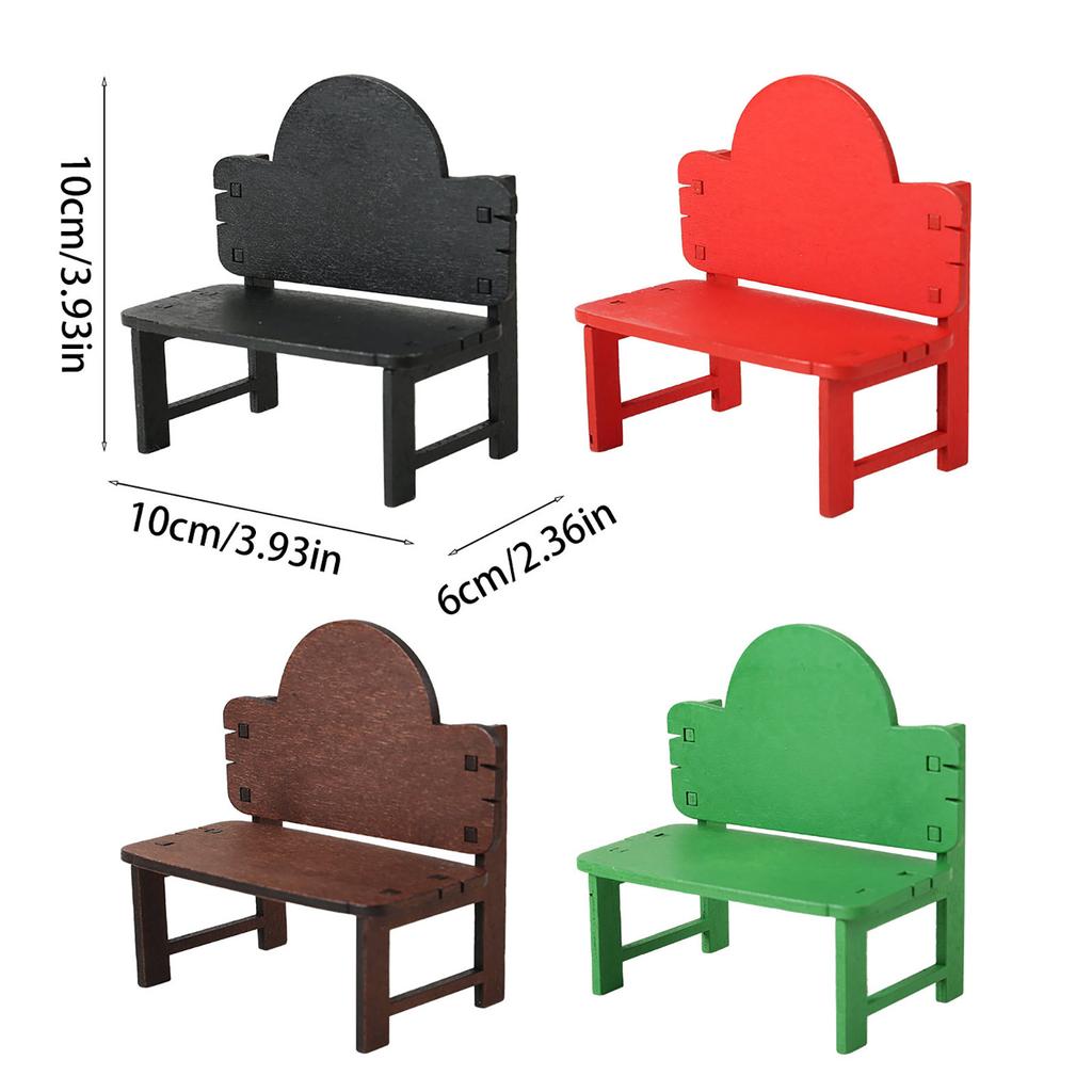 Vintage European Wooden Mini Chair Desktop Decor, Dollhouse Accessories, Miniature Landscape Home Office Display