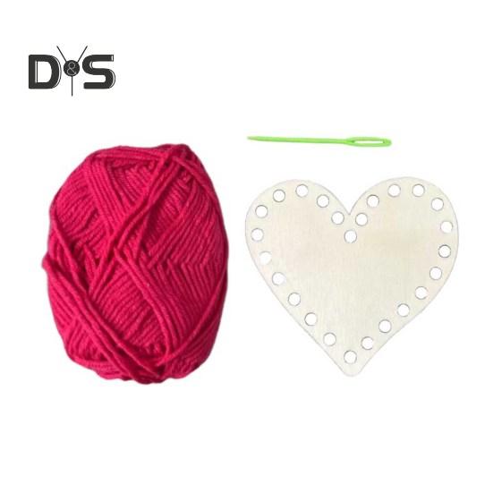 

Деревянный набор для вязания для начинающих. Набор для шитья деревянных сердец своими руками ко Дню святого Валентина с пластиковыми иглами и нитками для вышивания для любителей рукоделия. розы красного