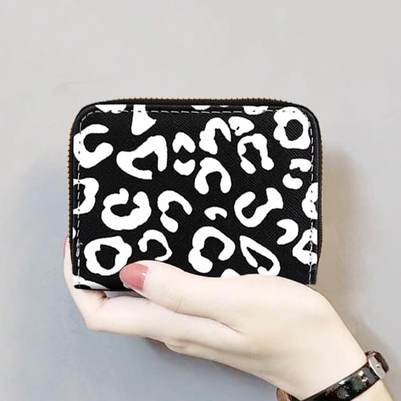 Leopard Print Card Bag, Women's Large-capacity Multi-function Credit Card Holder Card Holder High-end Sense Men's Zipper Wallet