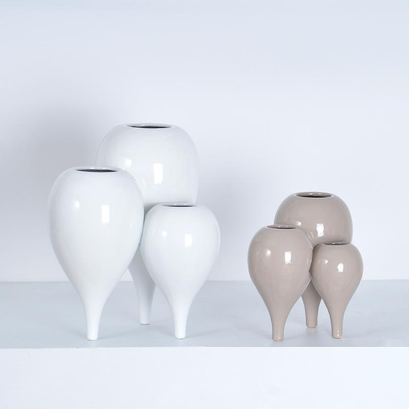 Ceramic Vase Three-piece Balloon Set Flower Vase Abstract Bubble Ceramic Handicraft Flower Arranger Home Decoration Accessoires