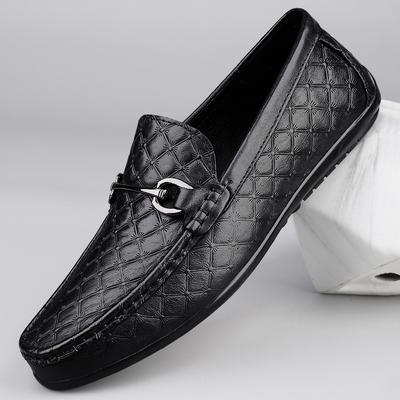 Luxusmarke Herren Top-Layer Rindsleder Bequeme Bohnenschuhe Modische Neue Herren Frühling Weiche Sohle Rutschfeste Lässige Lederschuhe