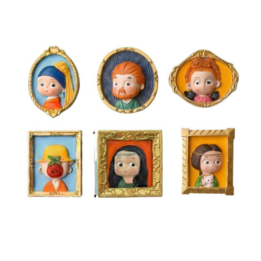 Creative 3D World Famous Paintings Series Fridge Magnets - Resin 3D Stereo Magnetic Stickers for Message & Home Decoration