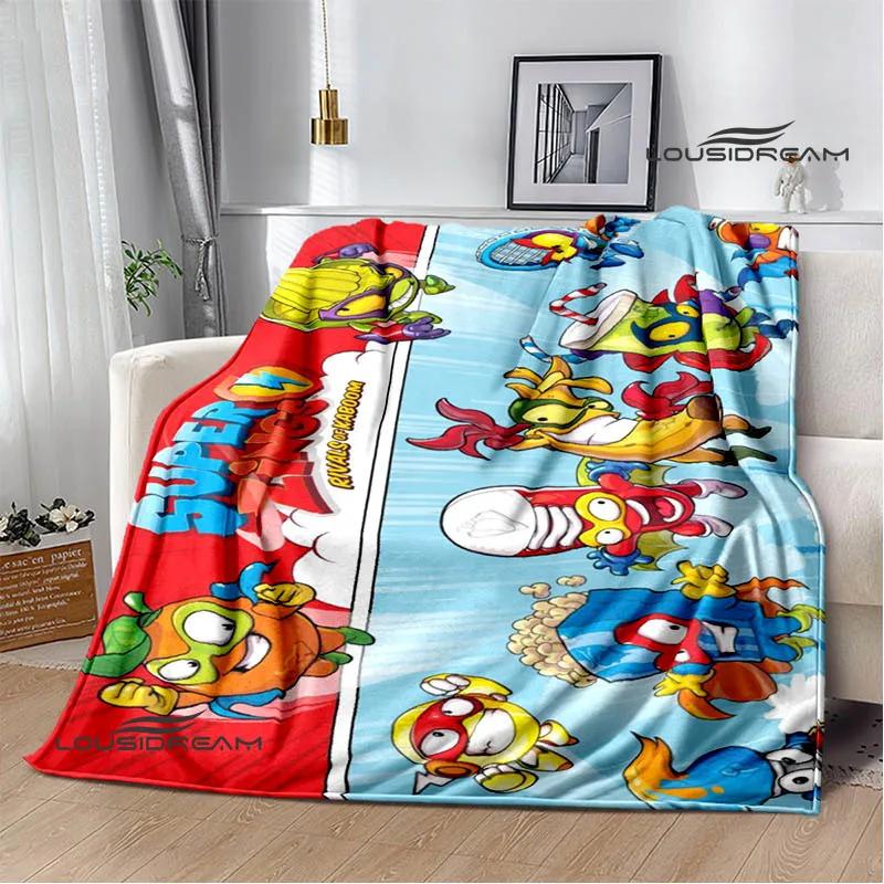 3D Cute Cartoon Super Zings Blankets Picnic Blanket Warm Flannel Blankets Soft and Comfortable Blanket Bed Linings Birthday Gift