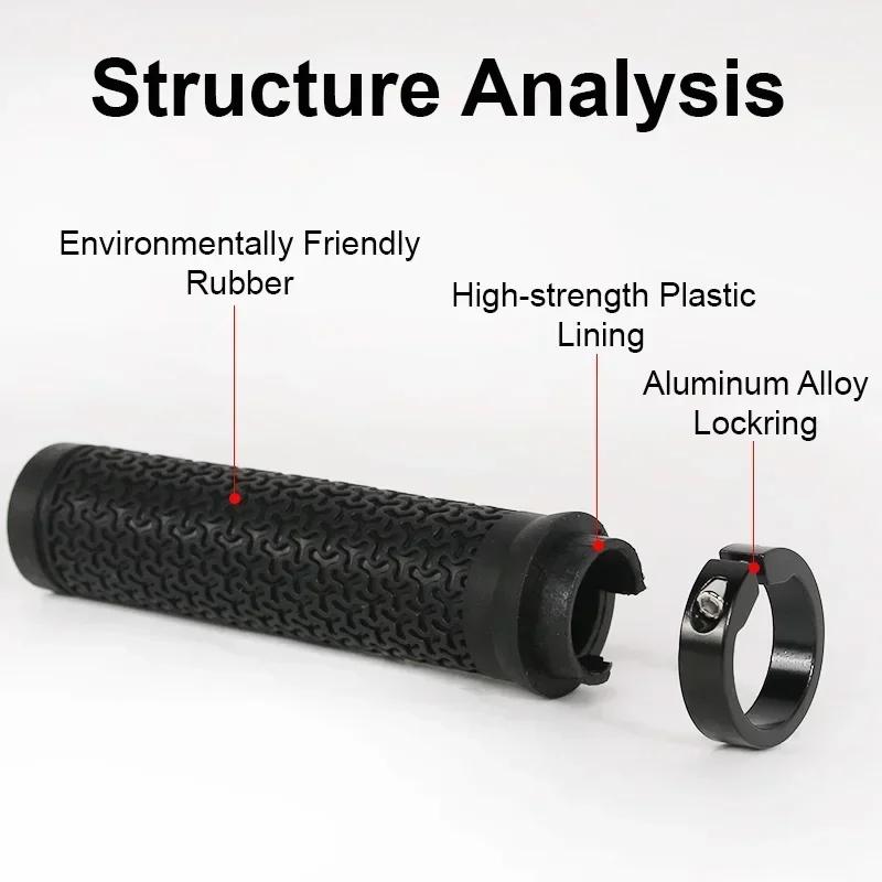 Bucklos Bicycle Grips Integrated Rubber Anti-Slip Mtb Handlebar Cover Lock On Mountain Bike Handle Bar Cuffs Bmx Cycling Parts