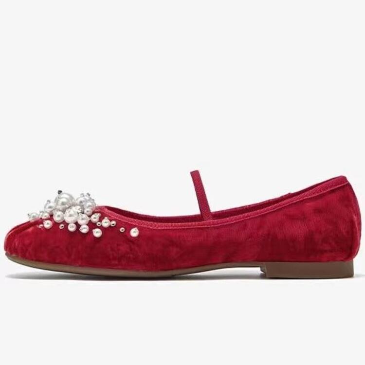 

Модная обувь с жемчужной цветочной пряжкой, полая, на плоской подошве, одинарная, удобная женская обувь на низком каблуке для работы и учебы, модная обувь ручной работы 40