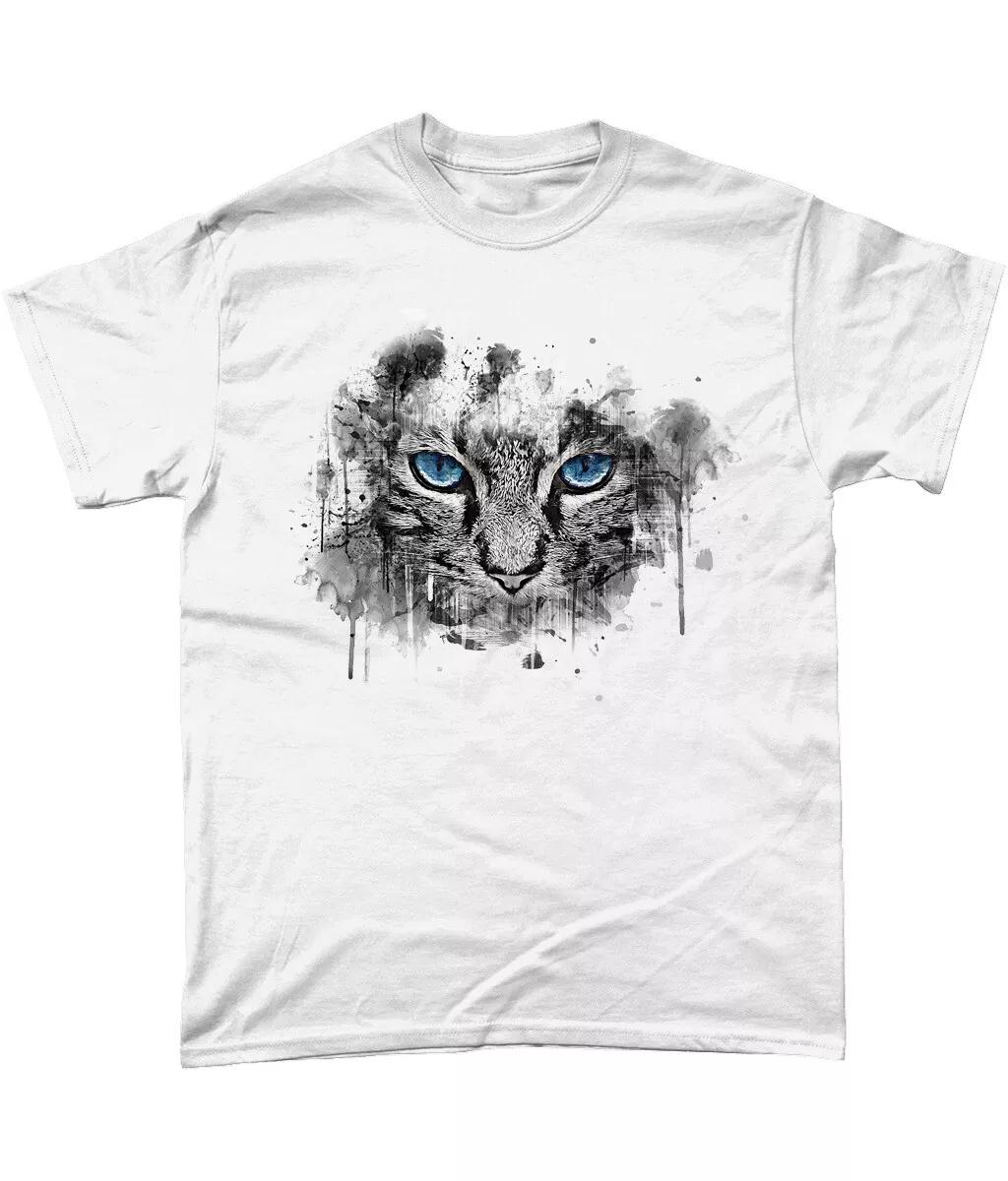

Beautiful Blue Eyed Cat T Shirt Abstract Unisex All sizes Gildan 4XL