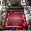Rose Customize Your Name Area Rug Suitable for Dining Room Playrooms Dormitory Outdoor Anti-slip Rug Office Home Decor Wedding Party Gift