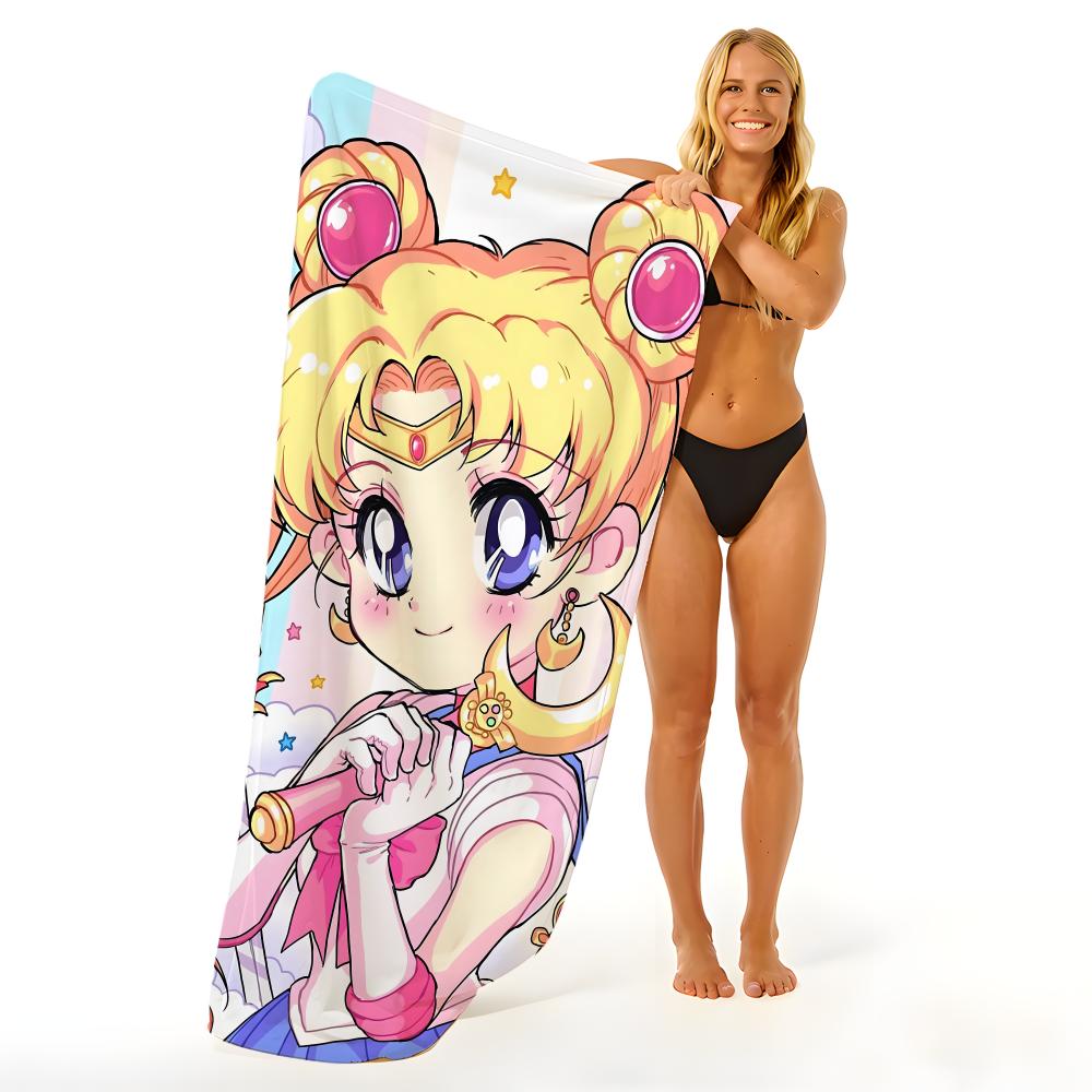 Anime S-Sailor M-Moon Towel Beach Blanket Towel  For Travel Gym Shower Luxury Lightweight Camping Pool Hot