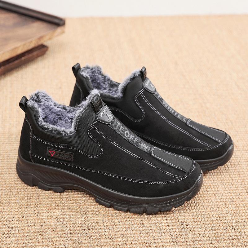 Men Shoes Winter Plush Ankle Boots for Men Outdoor Moccasin Keep Warm Sneakers Comfortable Lightweight Casual Shoes for Men