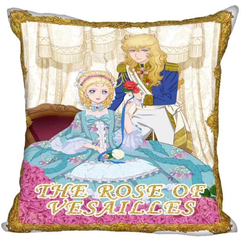 Anime The Rose Of Versailles Pillow Case For Home Decorative Satin Pillows Cover Invisible Zippered Throw Cushions Cover 1007