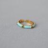 Handmade Enamel Bamboo Zircon Ring - Japanese and Korean Design, Delicate, Colorful, Stackable, Open, Simple and Exquisite