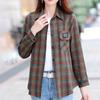 Checkered Long Sleeve Cotton Shirt for Women Fashionable Middle-aged Mother Spring Summer Trendy Casual Shirts Top
