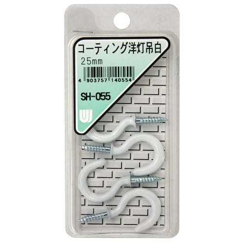 

Waki Sangyo Coated Western Lamp Hanger for Wood, Small Wall Mounting, 4-Pack, White, 25mm, SH-055