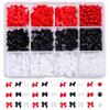 12-Grid Streamer Bow Tie Christmas White Red Resin Bow Nail Jewelry Mixed Set Diy