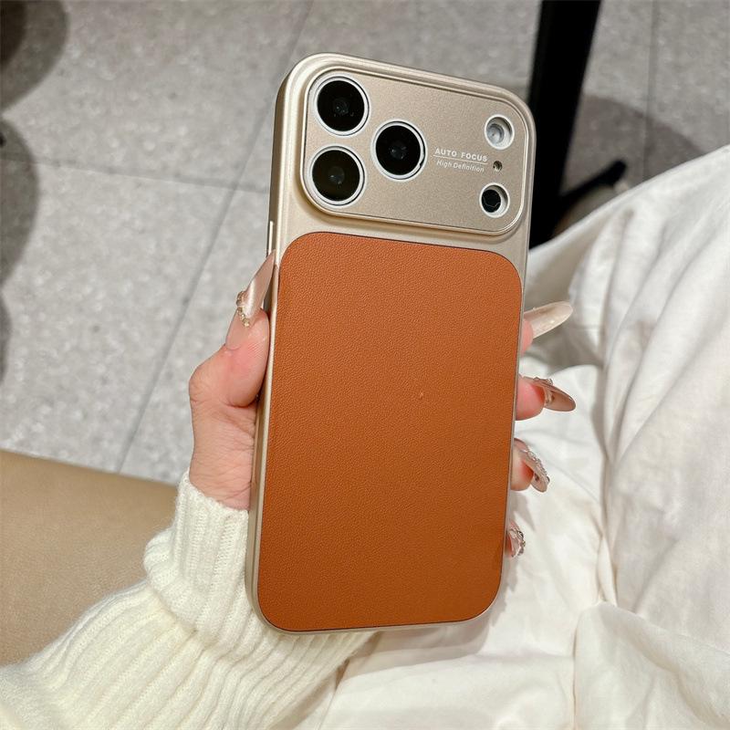 

iPhone 17 Pro Max Leather Texture Case, Apple 16 Pro Compatible, Large Window, All-Inclusive Protection iPhone 12