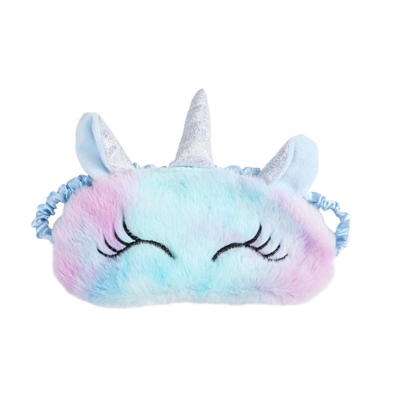 Mode 3D Eenhoorn Slapen Oogmasker Leuke Cartoon Geleidelijke Verandering Pluche Reizen Eyeshade Cover