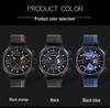 Sanda Cool Large Dial Six-Needle Waterproof Men's Watch with Genuine Leather Strap - Trendy and Fashionable Design.